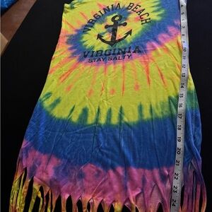 Virginia Beach Tie-Dye Fringe Tank Dress – Size Small – Destinations USA